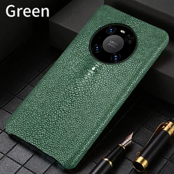 Premium Genuine Stingray Leather Phone Case - Elegant and Durable Design for Pura 90sPro (Green)