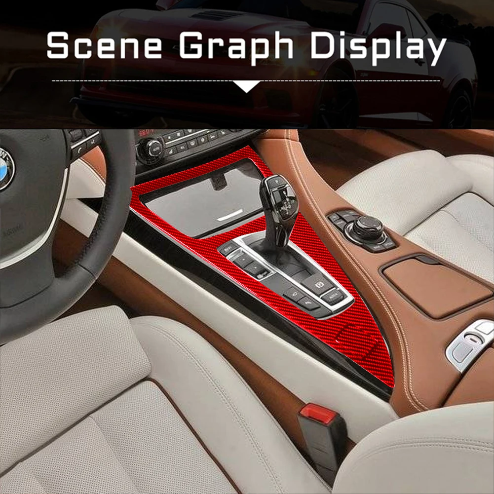 BMW 6 시리즈 F12 F13 쿠페 Covertible 2011 2012-2018 탄소 섬유 기어 패널 스티커 자동차 인테리어 장식 액세서리