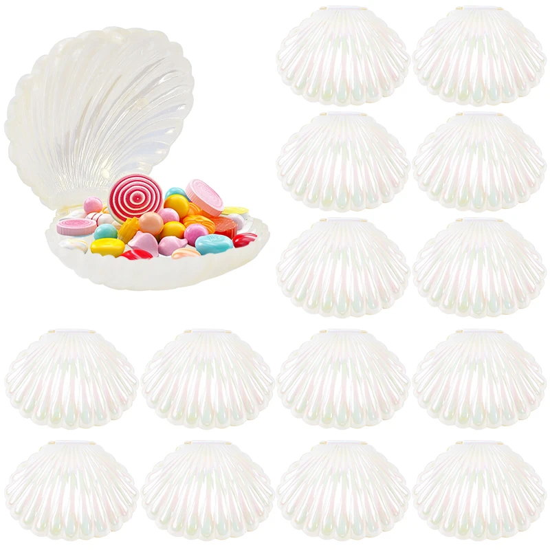 5/10pcs Shell Shaped Candy Gift Box Girls Mermaid Birthday Party Decor Wedding Baby Shower Favors Christmas Jewelry Storage Box