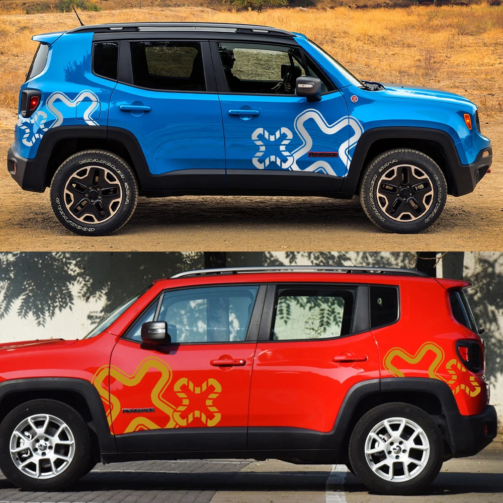Autotür Seite PVC-Aufkleber für Jeep Renegade 2016-2018 stilvolle Grafik Vinyl Film Aufkleber Karosserie externe Tuning Zubehör – Detail 4