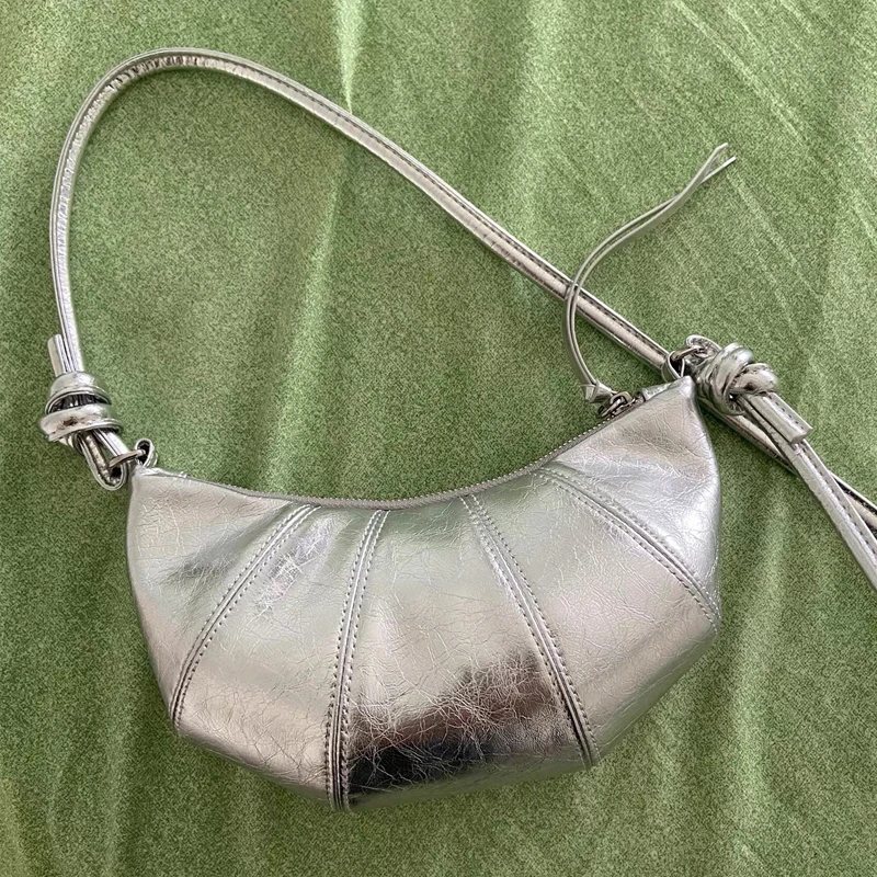 

Повседневная сумка-слинг с полумесяцем в Корейском стиле для женщин, роскошная дизайнерская сумочка, кошелек, новинка 2024, дизайнерская маленькая сумка через плечо из искусственной кожи