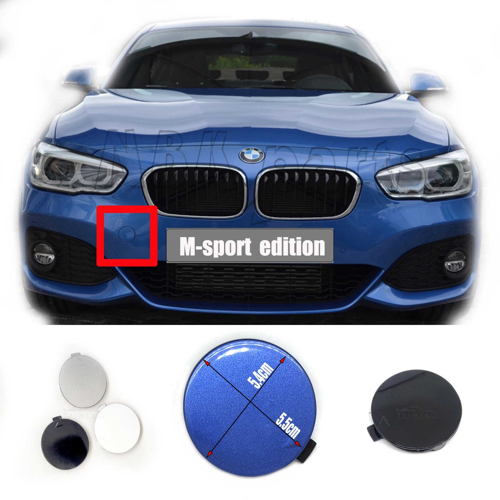 Fit 15-18 BMW 1 series F20 F21 LCI M-Sport 116i 118i 125d M135i Hatchback Front  Tow Cover Eye 51118064578