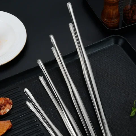 

Kitchen 304 Stainless Steel Food Tongs Buffet Cooking Tool Anti Heat Bread Clip Pastry Barbecue Clamp Kitchen Utensils