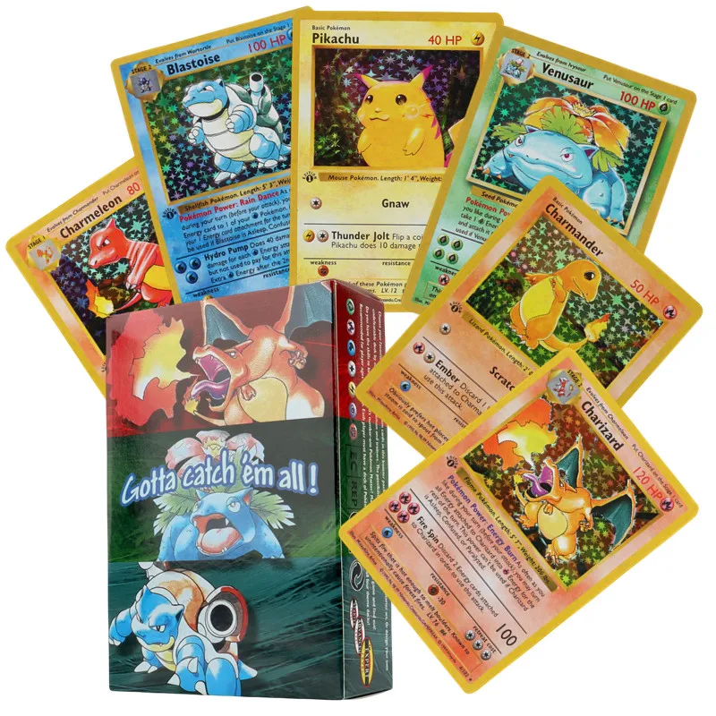 60/100/151Pcs English Pokemon cards Cartoon Arceus Charizard