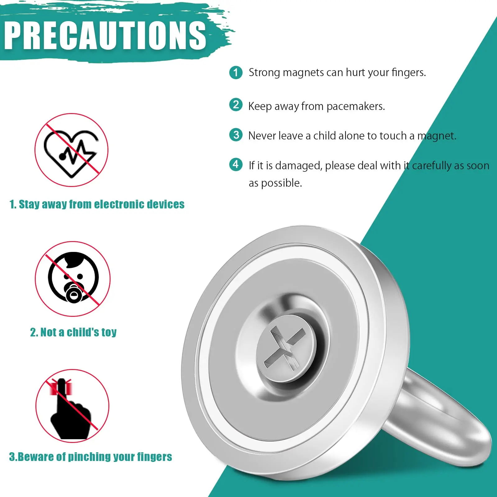 D36 Super Strong Neodymium Fishing Magnets Hooks Salvage Magnets Neodymium Magnet Searcher Powerful Magnet for Fishing