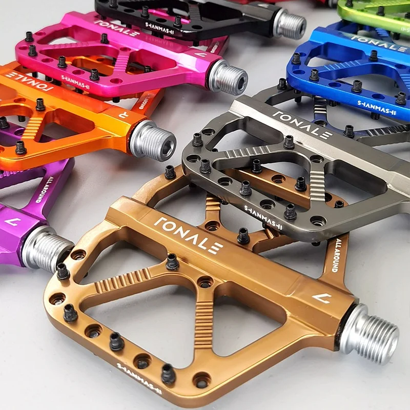 MTB-Fahrradpedale, braun, CNC-Aluminiumlegierung, poliert, 3-Lager-Pedal, Straße, Mountainbike, Dirt Bike, rutschfestes Fahrradpedal, hohe Festigkeit – Detail 2