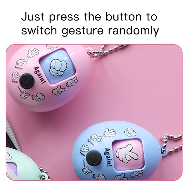 Mini Mora Device Fair Finger-Guessing Game Rock Paper Scissors Play Toy Round Egg Delicate and Funny Key Chain Pendant Toys 3
