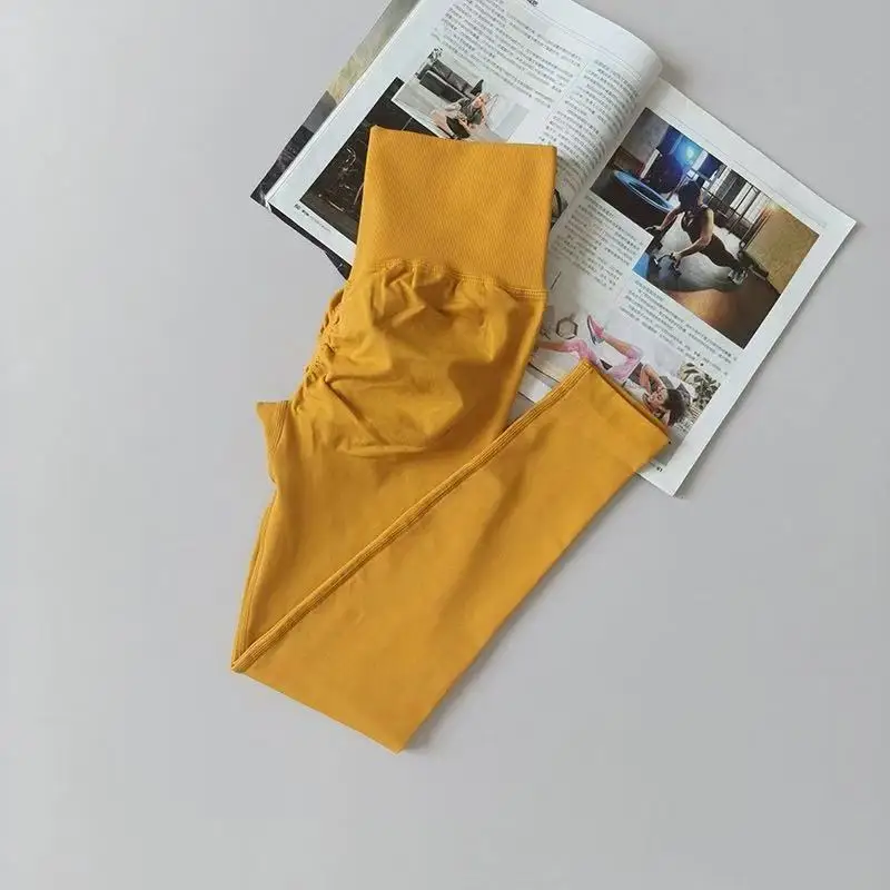 Pantalones deportivos sin costuras para Yoga, mallas deportivas de cintura alta, transparentes, para Yoga, gimnasio, correr, pantalones de secado rápido, pantalones con fruncido en la parte de atrás