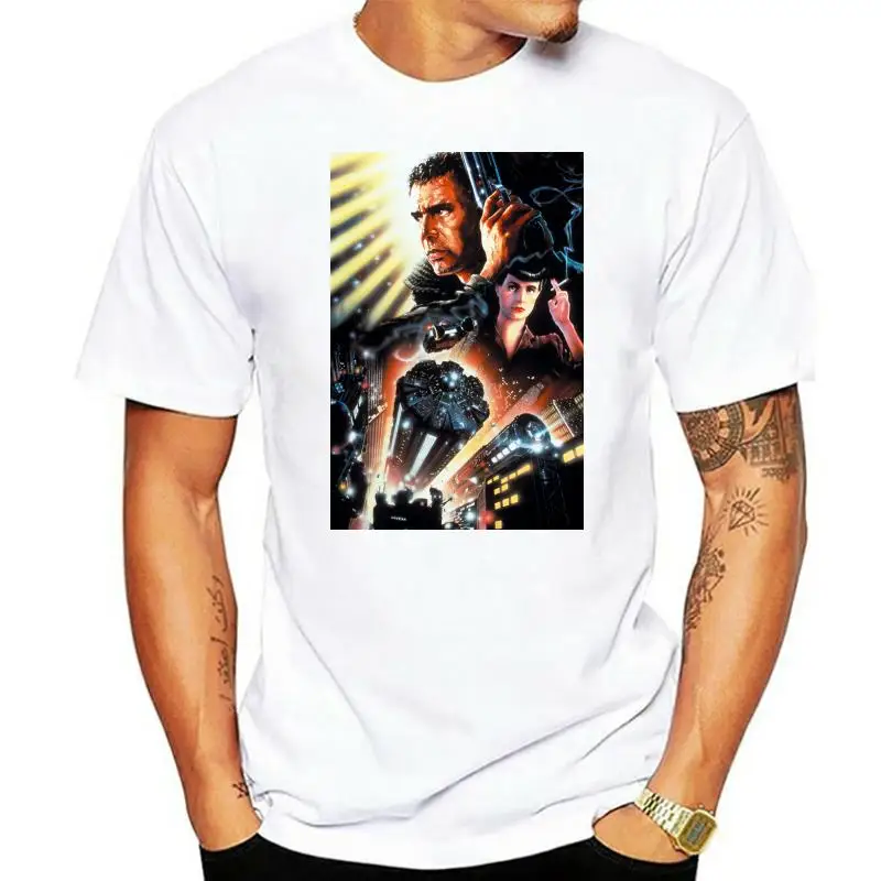 

HKFZ Blade Runner T Shirt Movie Poster Merchandise T-Shirt 4xl Classic Tee Shirt Cotton Short Sleeves Graphic Mens Fun Tshirt