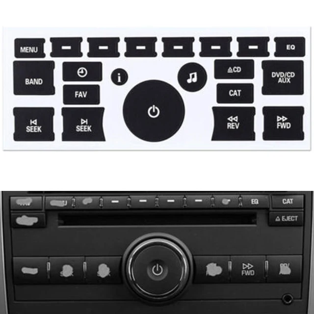GM Radio Button Repair Decals Stickers For Tahoe, Traverse, Silverado - Easy Fix 5 thumbnail image