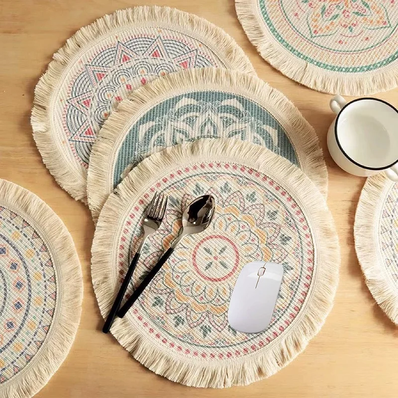 Persian Style Mousepad Fabric Printed Coasters Placemats Laptop PC Mouse Pad With Home Office Table Decor Craft