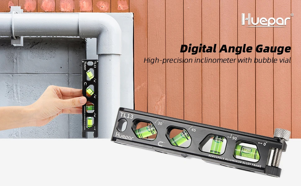 Angle Finder Magnetic Leveling Ruler With Level Bubble V-Groove & Magnetic Trac