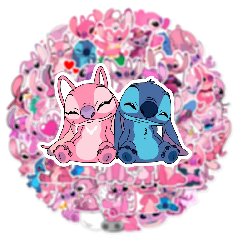 10/30/50PCS Disney Cute Cartoon Stitch Angel Stickers DIY Phone Guitar Laptop Luggage Skateboard Graffiti Decals Fun Kid Toys 6