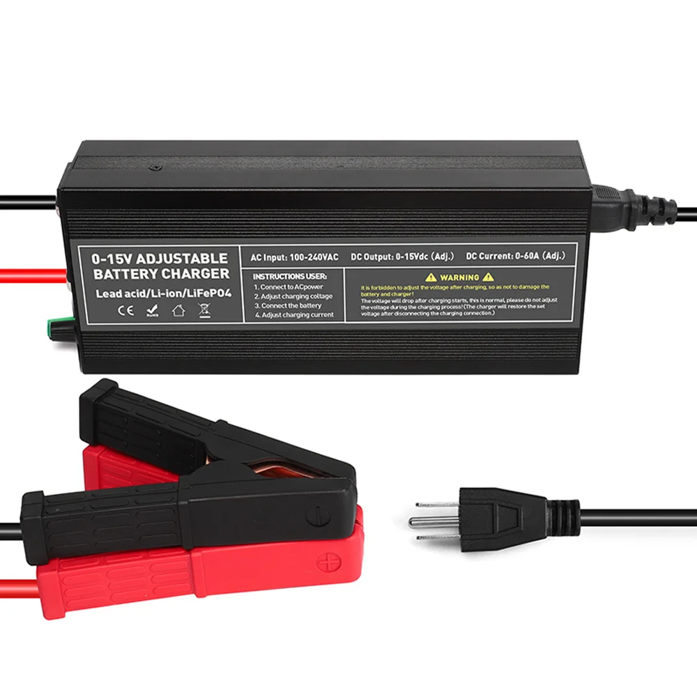 

Зарядний пристрій Lifepo4 Lithium Lead-Acid Smart Battery Charger Adapter 12V 100A 85A 60A Lifepo4 충전기 For Battery Pack