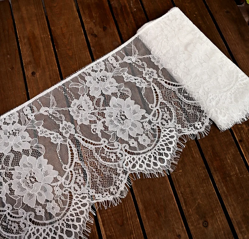 26cm Breite Wimpernspitzen-Spitzenborte DIY Handgemachte Dekoration Kleidung Hochzeitskleid Spitzenrock Ärmel-Accessoires Stoff – Detail 6