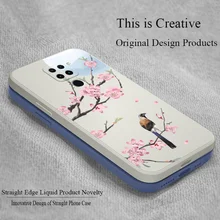 

Blue Flower Camera Lens Protect Case For Xiaomi Redmi Note 10 10S 9T 9 8 7 Pro Max Redmi 9 9A 9T Liquid Silicone Phone Cover