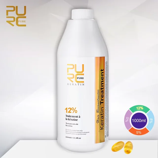 PURC 1000ml kératine cheveux lissage traitement lissant pour cheveux bouclés crépus soins produits de kératine brésilienne professionnel 1