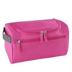 Compact Waterproof Hanging Toiletry Organizer for Travel & Bathroom Essentials (Rose red)