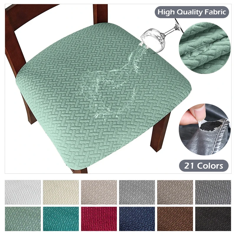 Chair Cover Real Waterproof Stretch Dining Room Seat Washable Jacquard for Home Hotel Kitchen