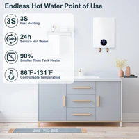 Chauffe-eau sans réservoir, 27 kW, 240 V, électrique, instantané, avec auto-modulation, jusqu'à 6,5 GPM 2