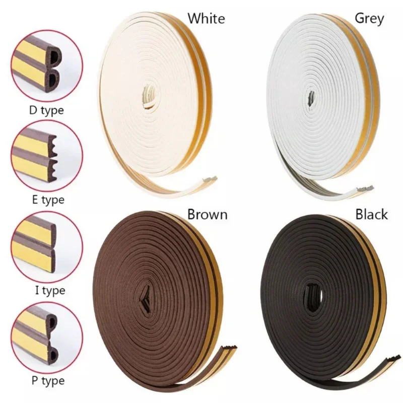 20m Door Weather Stripping Sealing Anti-Collision Rubber Seal Draught Excluder Tape Self Adhesive door seal strip sealing strip tape window seal strip sealing tape sealing strip rubber seal strip rubber door weatherstripping door weatherstripping
