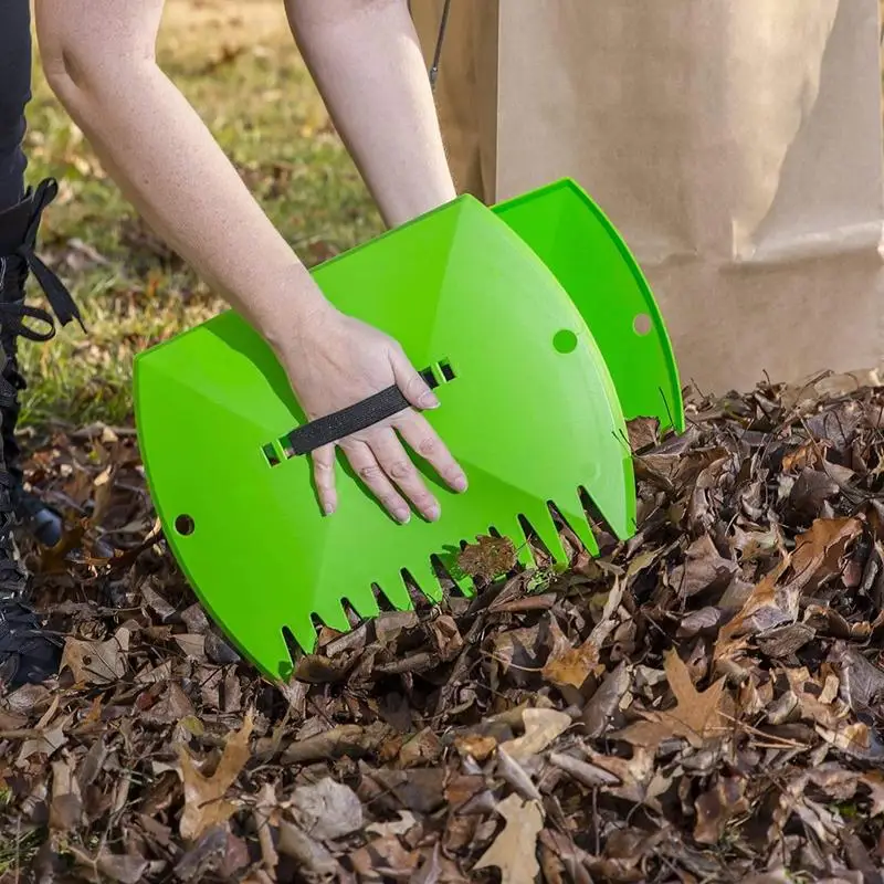 Leaves Scoop Hand Held Rakes Sturdy Ergonomic Grip Leaves Rake Lawn Debris Trash Pick Up Tool Hand Held Rakes Garden Rake For 2