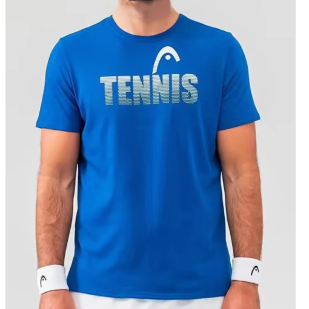 Men's O-Neck Short-Sleeved T-Shirt Head Tennis Shirt Table Tennis Badminton T-Shirt Tracksuit Breathable and Light Casual Tshirt 5