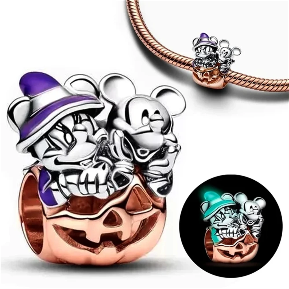 925 Sterling Silver Beads Charms Herocross Minnie Mickey Fit Original Pandora Bracelet DIY Jewelry Christmas Gift