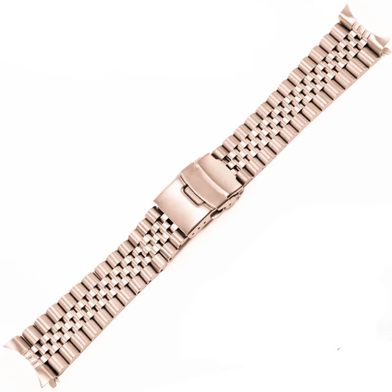 18mm 20mm 22mm 316L Stainless Steel Universal Curved End Silver Gold Jubilee Watch Strap Band Bracelet Fit for RLX SKX Watch