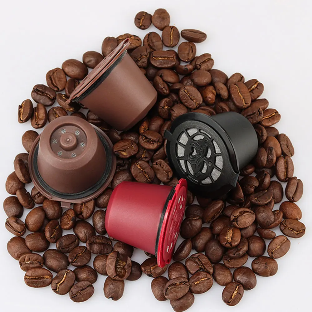 Reusable Coffee Capsules Refillable Reusable Nespresso Coffee Capsule Reutilisable Nespresso Pods with Spoon Brush Coffee Accessories