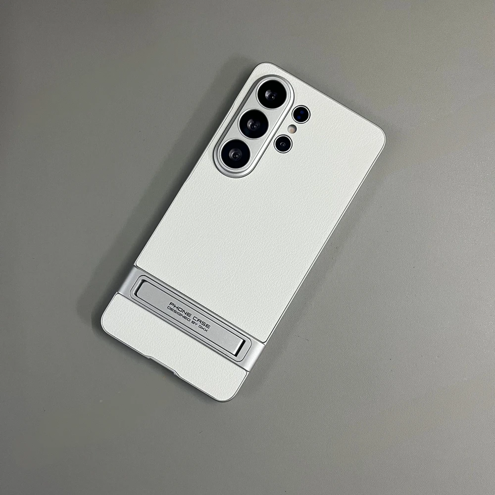 Für Samsung Galaxy S25 S26 Ultra S26Ultra Handyhülle Business Lichee-Leder Matt Unsichtbarer Ständerhalter Galvanisierte Abdeckung – Detail 9