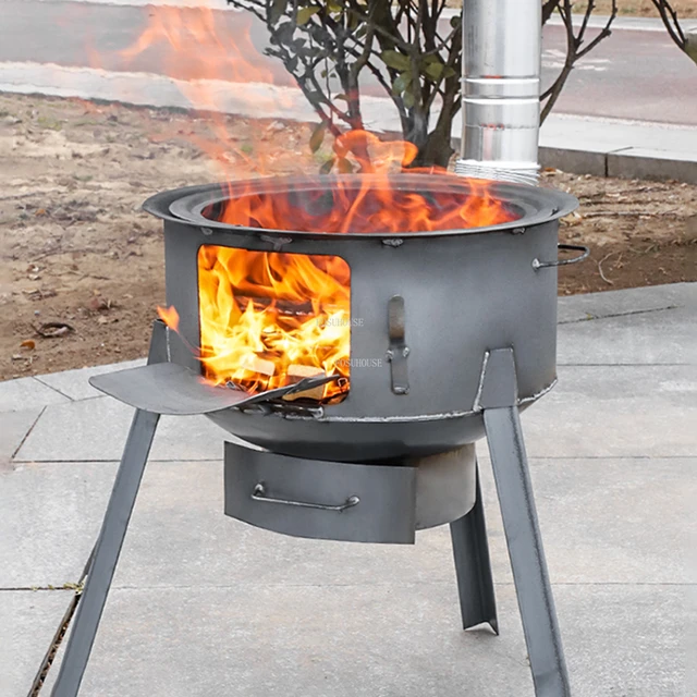 Egyszerű Kemping Terepi Tűz Gödrök Kültéri Grillállvány Kályha Fűtés Fa Háztartási Vidéki Hordozható - Image 4