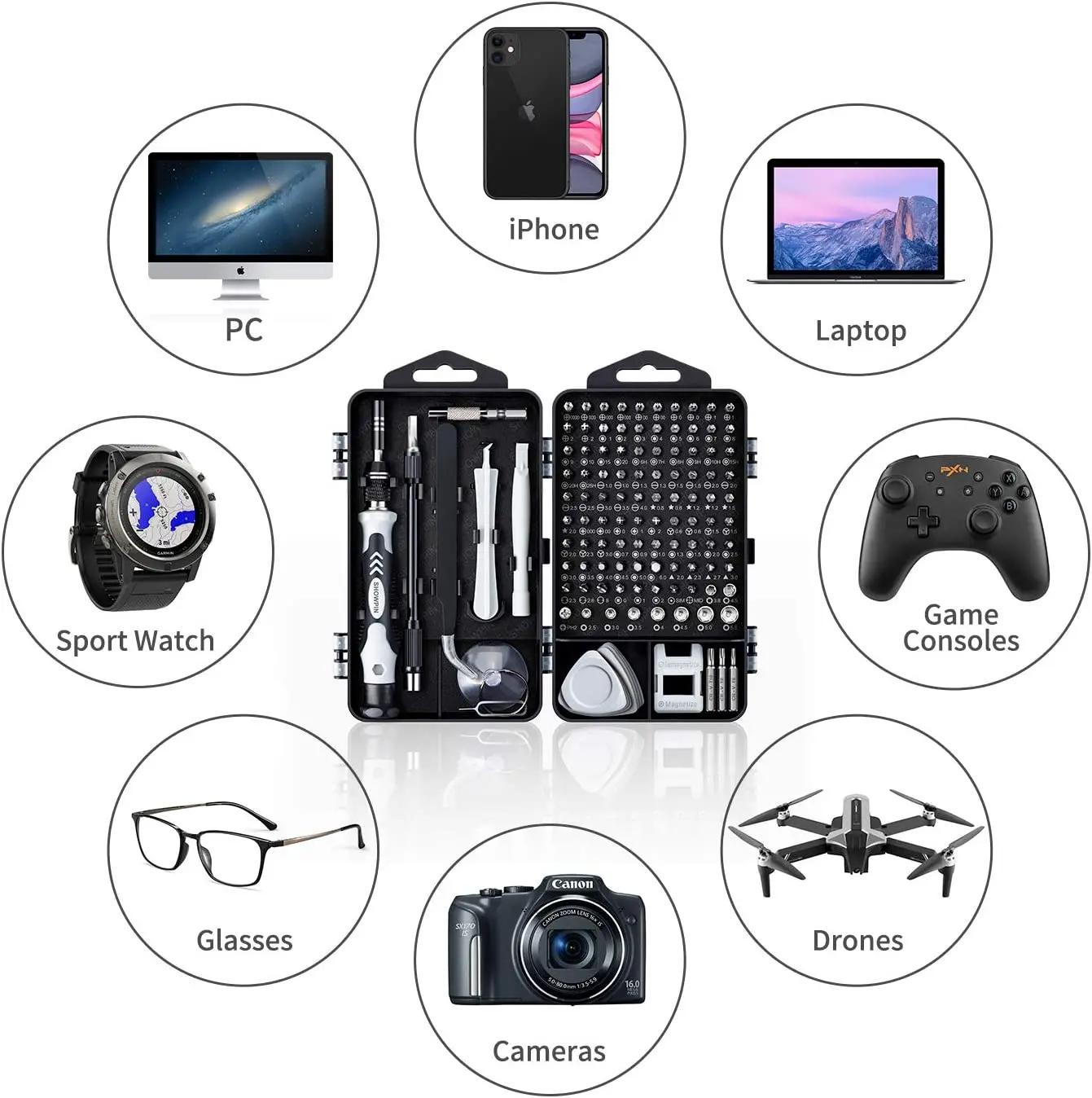 Precision Screwdriver Set,115 in 1 Computer Screwdriver Kit,Electronics Tool Kit for Tablet,iPhone, PS4 Repair - 6