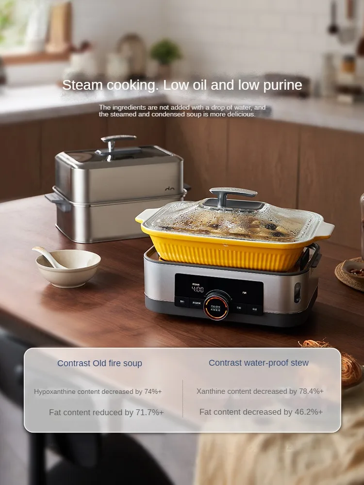 220V Stainless Steel Electric Steaming Cooker 12L multifunctional stewing pot household food steamer 2 Layers Multi Cooker