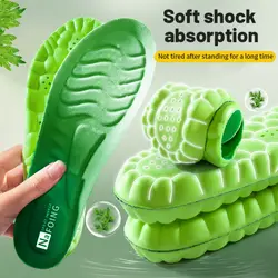 High-Performance Shock Absorbent Sport Insoles - Antibacterial, Anti-Odor, Breathable, and Comfortable Cushioning for EU45-46(280mm) (Green)