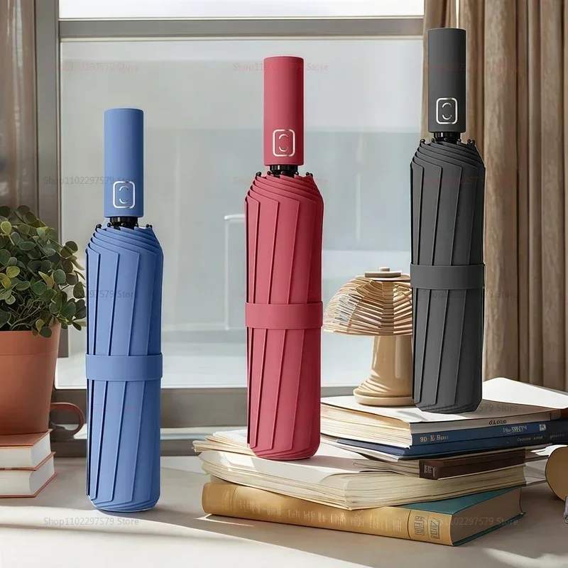 Automatic Umbrellas For Men And Women Folding Strengthening And Thickening Sunny Rain Dual-Purpose Sun Umbrellas Travel Umbrella