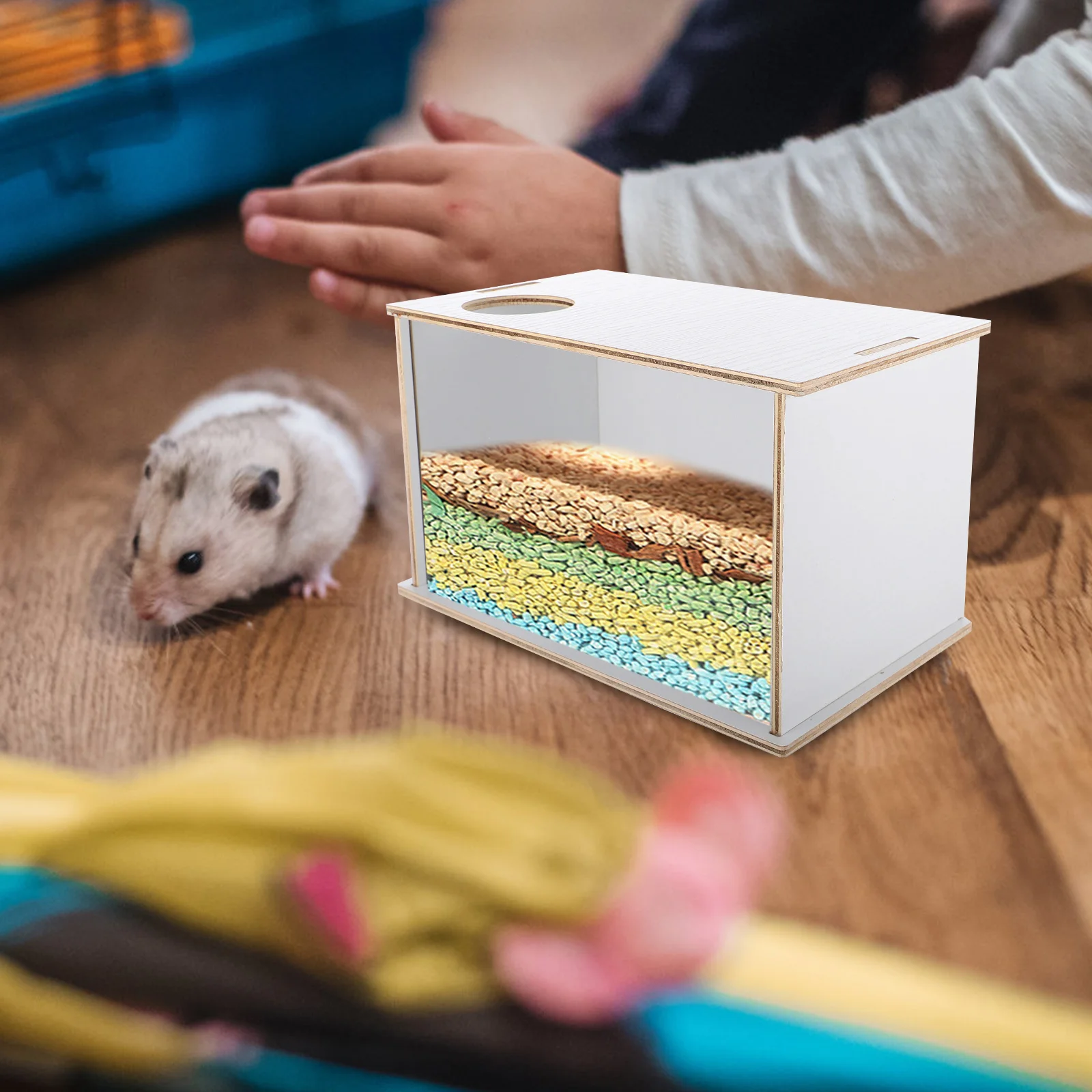 Large Acrylic Hamster Bathroom Sand Bath Box Transparent Multi Function Bathtub Small Pets Guinea Pigs Bathing House