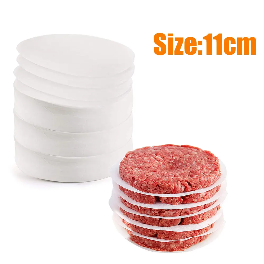 100pcs 11cm Hamburger Patty Paper Round Wax Paper Sheet for Burger Press Baking Cake Baking Separate 4.33inch Patty Oil