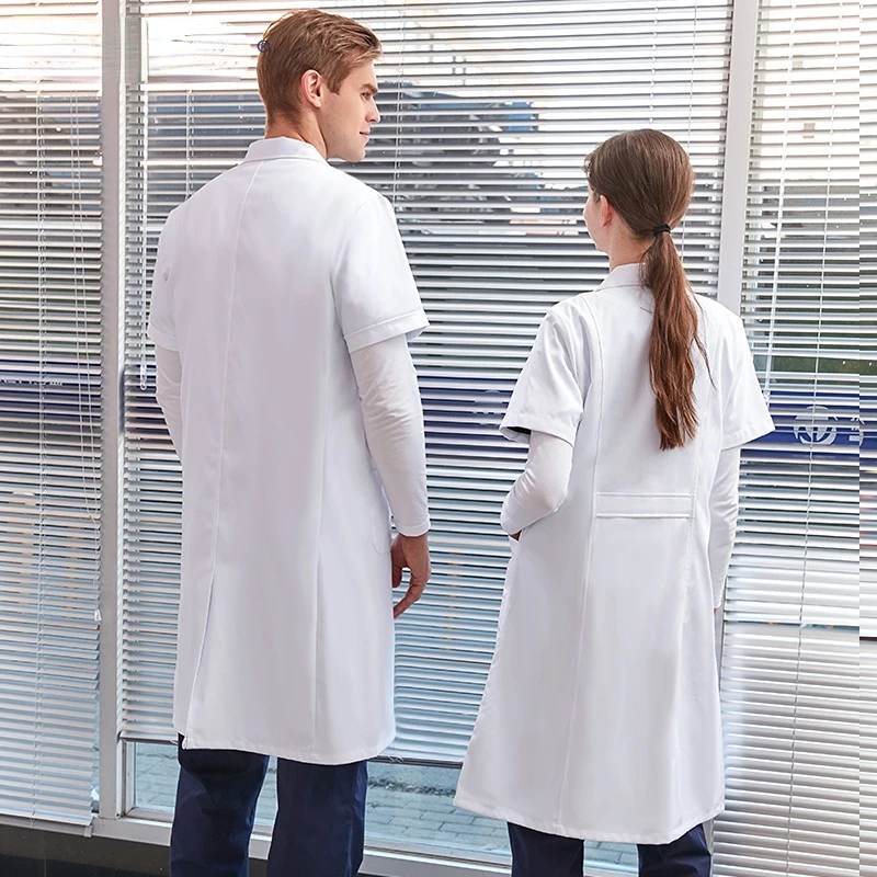 White coat long sleeve female doctor laboratory chemistry short sleeve summer thin style oral beauty salon division work clothes