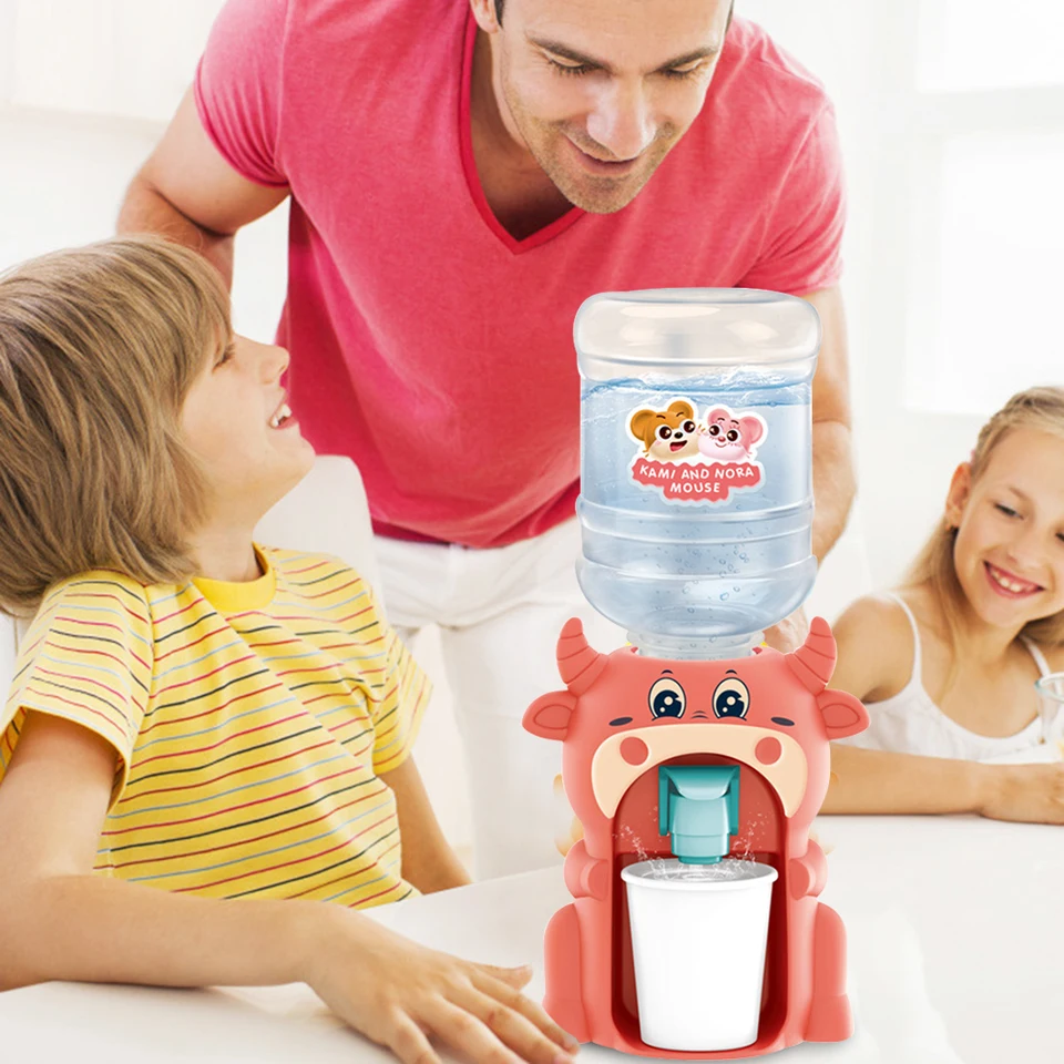 Distributeur D'eau Mini Pour Enfants - Fontaine à Boire Jouet, Simulation De Réfrigérateur, Pour Jus/lait (8x8x19cm)