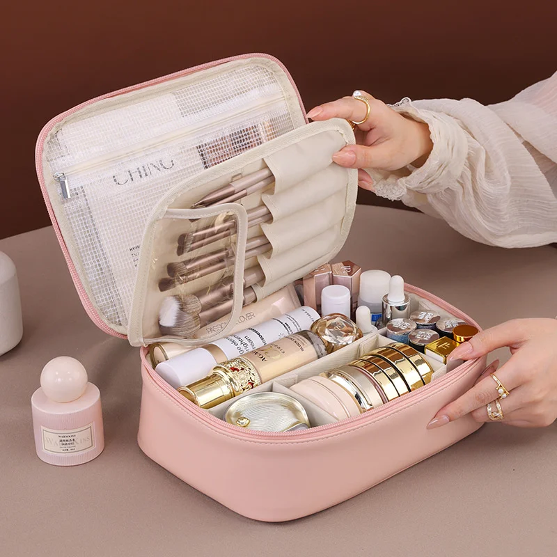 New Fashion Women's Cosmetic Bag Portable Storage Bag Large Capacity Luxury Makeup Bag Travel Organizer Essentials Toiletry Bags - 6