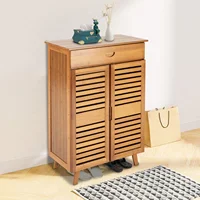 Retro 5 Tier Shoe Rack Classic Passageway Storage Cabinet with Drawer for Home Living Room Bedroom Chic Shore Hanger Tools 1