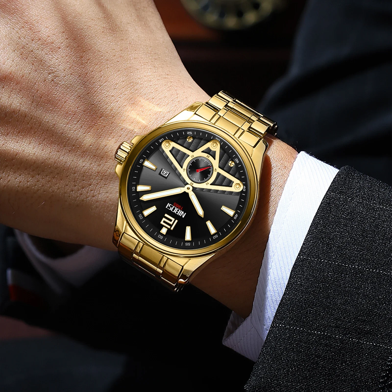 NIBOSI Watch Men Fashion Sport Quartz Wristwatches Luxury Watches Stainless Reloj Hombre Luminous Mens Watch Relogio Masculino