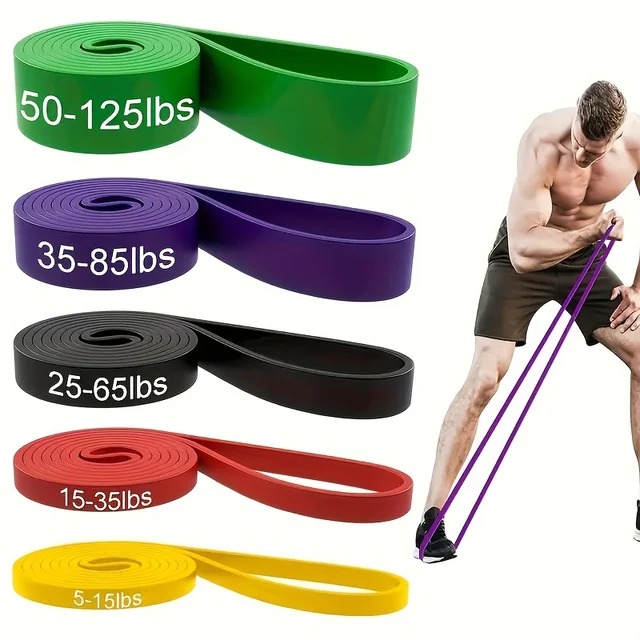 5Pcs sistance Band Set Pull Up Assistance Bands Stretch Band Resistance Heavy Workout Exercise for Physical Therapy Home Workout