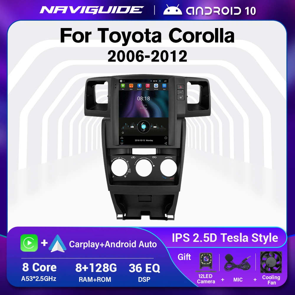 Naviguide Autoradio Pour Toyota Corolla 2006 2012, Lecteur