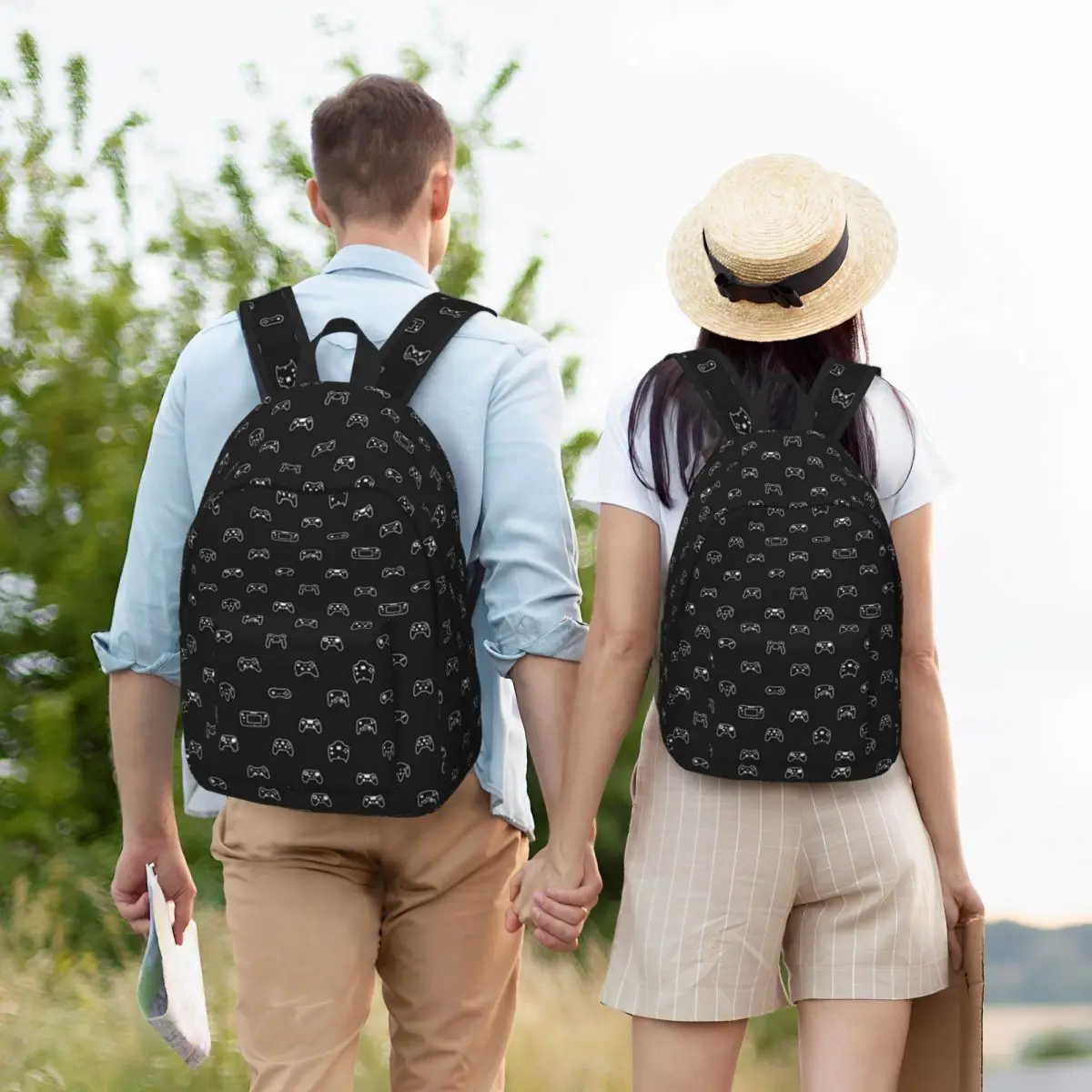 Video Game Controller Fashion Backpack Lightweight High School Work Daypack for Men Women College Shoulder Bag