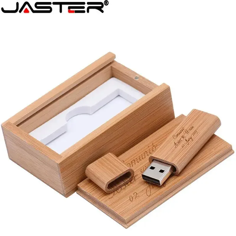 Jaster Free Custom Logo Usb Flash Drive Usb In Legno Di Bambù Con Scatola Memory Stick 16Gb Pen Drive 32Gb 64Gb Usb Stick Regalo Di Nozze