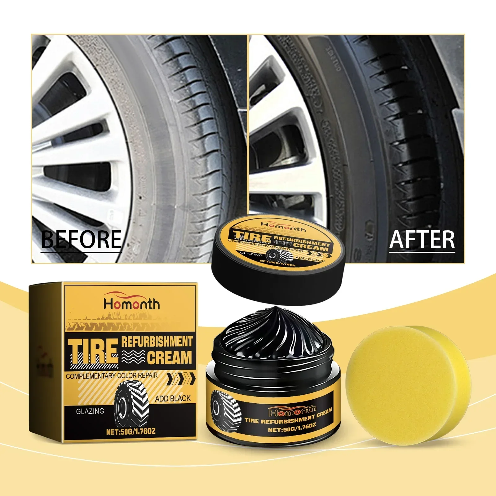 Auto Tire Polishing Paste Tire Rubber Anti-aging Waterproof Anti-fouling Protective Sealant Gloss Hydrophobic Coating Lubricant