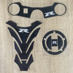 For SUZUKI GSXR GSX-R 1000 2005 2006 K5 K6 Carbon Tank Cap Sticker Tank Pad Fork Triple Tree Upper Clamp Decal White