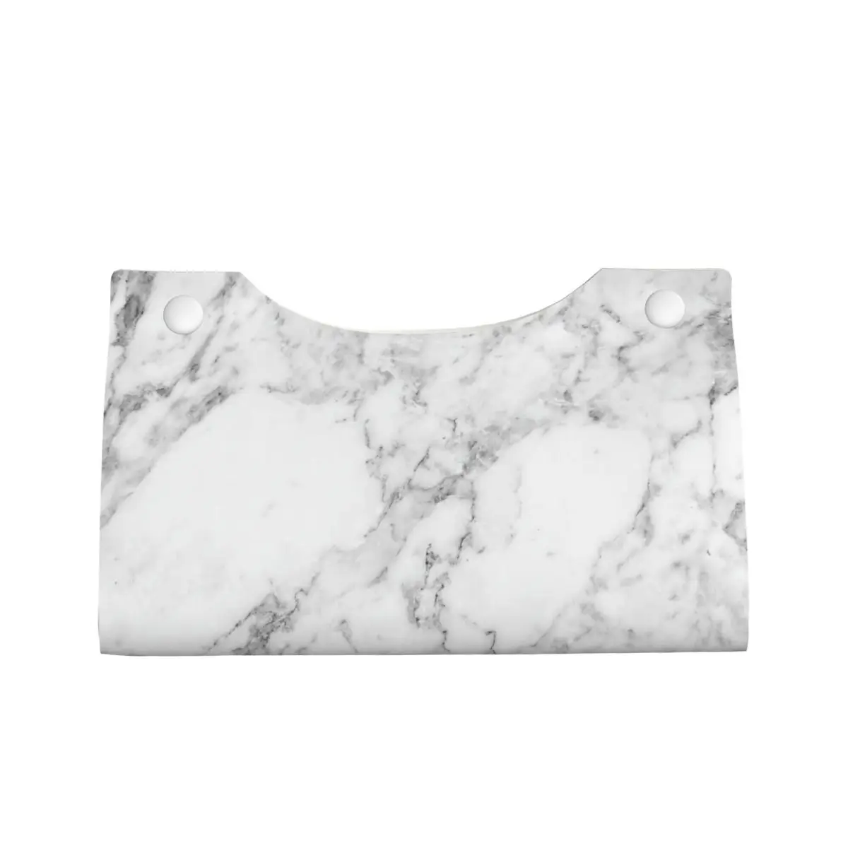 Custom White Gray Marble Pattern Tissue Box Holder Rectangular PU Leather Facial Tissue Box Cover for Car Office 2